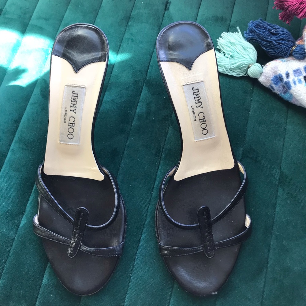 JIMMY CHOO Leather Kitten Heels